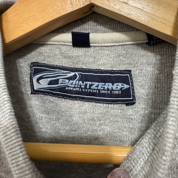 Point Zero Boy’s Gray and Green Crewneck Sweater with Number Size: M - Picture 3 of 9